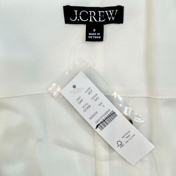 J Crew Vest Top Womens 0 Ivory Sleeveless Button-Fly Tank Blazer Stretch NWT - Picture 6 of 11